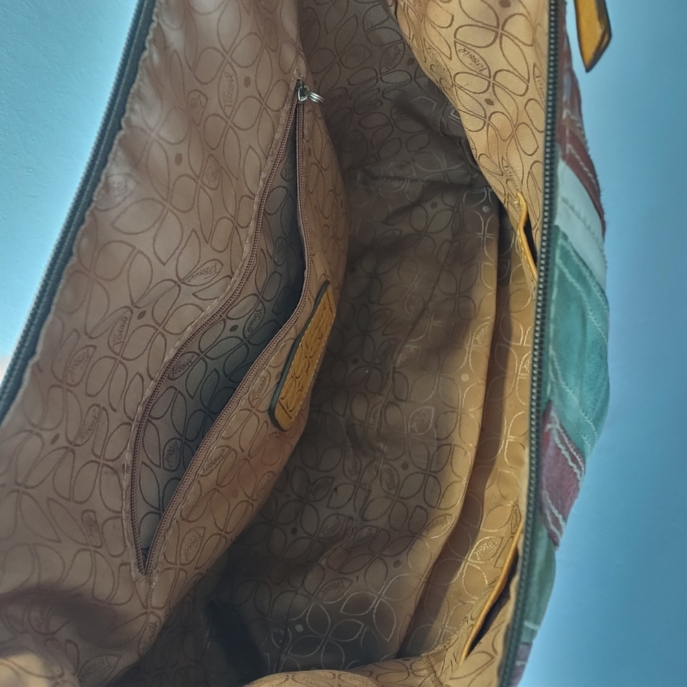 Fossil leather and suede patchwork shoulder bag - Picture 14 of 16